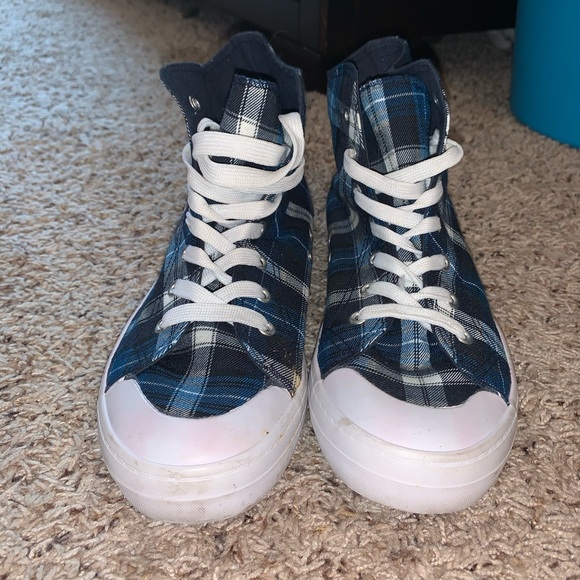 Joe Boxer Plaid Hightop Sneakers - Picture 4 of 9